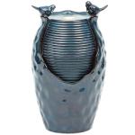 Elegant Turquoise Ceramic Jar Water Fountain with Lights