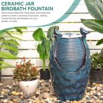 Elegant Turquoise Ceramic Jar Water Fountain with Lights