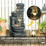 30" LED Lighted 4-Tier Outdoor Waterfall Fountain
