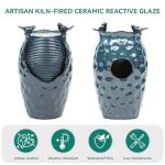 Elegant Turquoise Ceramic Jar Water Fountain with Lights