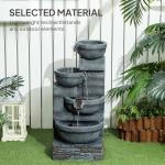 30" LED Lighted 4-Tier Outdoor Waterfall Fountain