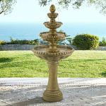 Italian Sand Stone 66" Outdoor 4-Tier Fountain