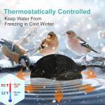 Outdoor Bird Bath Heater with Thermostat Control
