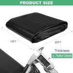 15x20ft Sun-Resistant Pond Liner with Hemmed Edges