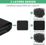 15x20ft Sun-Resistant Pond Liner with Hemmed Edges