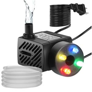 DaToo Mini Submersible Water Pump with LED Light