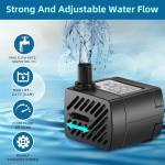 DaToo Mini Submersible Water Pump with LED Light