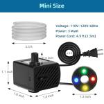 DaToo Mini Submersible Water Pump with LED Light