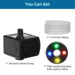 DaToo Mini Submersible Water Pump with LED Light