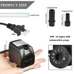 10W 160 GPH Submersible Fountain Pump with LED