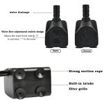 10W 160 GPH Submersible Fountain Pump with LED