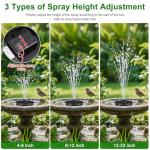 Solar Fountain Pump with Adjustable Spray Heights