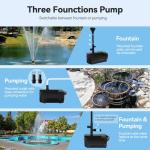 KioGro 1320GPH Waterproof Pond Fountain Pump Kit