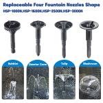 Submersible 396GPH Pond Pump with Fountain Kits