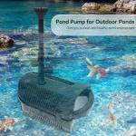 KioGro 1320GPH Waterproof Pond Fountain Pump Kit
