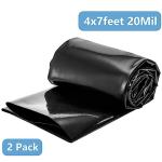 2 Pack 4x7 Feet Black Pond Liner for Water Features