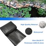 20'x20' Flexible Black Fish Pond Liner