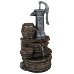 Sunnydaze 23-Inch Farmhouse Outdoor Fountain with Lights
