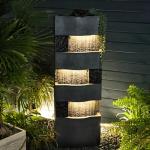 40.5'' Outdoor 4-Tier Water Fountain with LED Lights