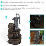 Sunnydaze 23-Inch Farmhouse Outdoor Fountain with Lights