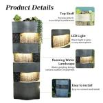 40.5'' Outdoor 4-Tier Water Fountain with LED Lights