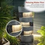 40.5'' Outdoor 4-Tier Water Fountain with LED Lights