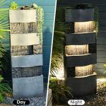 40.5'' Outdoor 4-Tier Water Fountain with LED Lights