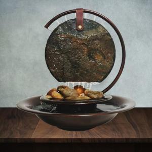 Tabletop Moon Waterfall Fountain with Soothing Sound