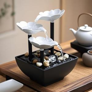 Elegant USB Tabletop Water Fountain with LED Light