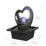 Ferrisland Tabletop Water Fountain, Zen Meditation Indoor Waterfall Fountain, Fengshui Decoration with LED Light for Home Office Bedroom Relaxation Decor, Gift Ideas