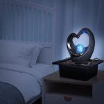 Ferrisland Tabletop Water Fountain, Zen Meditation Indoor Waterfall Fountain, Fengshui Decoration with LED Light for Home Office Bedroom Relaxation Decor, Gift Ideas