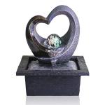 Ferrisland Tabletop Water Fountain, Zen Meditation Indoor Waterfall Fountain, Fengshui Decoration with LED Light for Home Office Bedroom Relaxation Decor, Gift Ideas