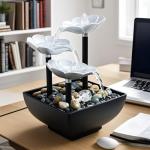 Elegant USB Tabletop Water Fountain with LED Light