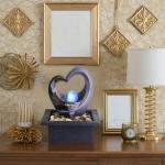 Ferrisland Tabletop Water Fountain, Zen Meditation Indoor Waterfall Fountain, Fengshui Decoration with LED Light for Home Office Bedroom Relaxation Decor, Gift Ideas