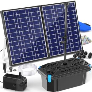 Solar Pond Filter Pump Kit with 4 Sprayers
