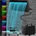 Pond Waterfall Kit with LED Lights and Pump