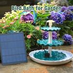 Solar-Powered 3-Tier Bird Bath and Fountain