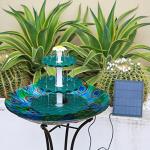 Solar-Powered 3-Tier Bird Bath and Fountain