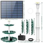 Solar-Powered 3-Tier Bird Bath and Fountain
