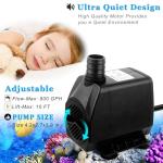 PULACO 800GPH Submersible Water Pump with Tubing