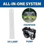 The Pond Guy ClearSolution Submersible Filter, Pump & Ultraviolet System for Outdoor Water Garden with Fountain Attachments & Diverter Valve, 1250