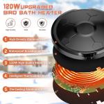 120W Outdoor Bird Bath Heater for Winter