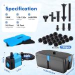 Pond Filter and Fountain Pump Kit, 50W