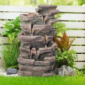 5-Tier Rock Water Fountain with LED Lights