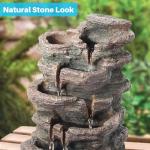 5-Tier Rock Water Fountain with LED Lights