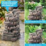 5-Tier Rock Water Fountain with LED Lights