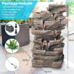 5-Tier Rock Water Fountain with LED Lights