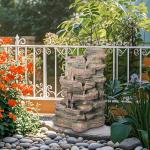 5-Tier Rock Water Fountain with LED Lights