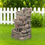 5-Tier Rock Water Fountain with LED Lights