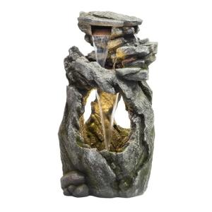 Alpine Outdoor Cascading Rock Waterfall Fountain